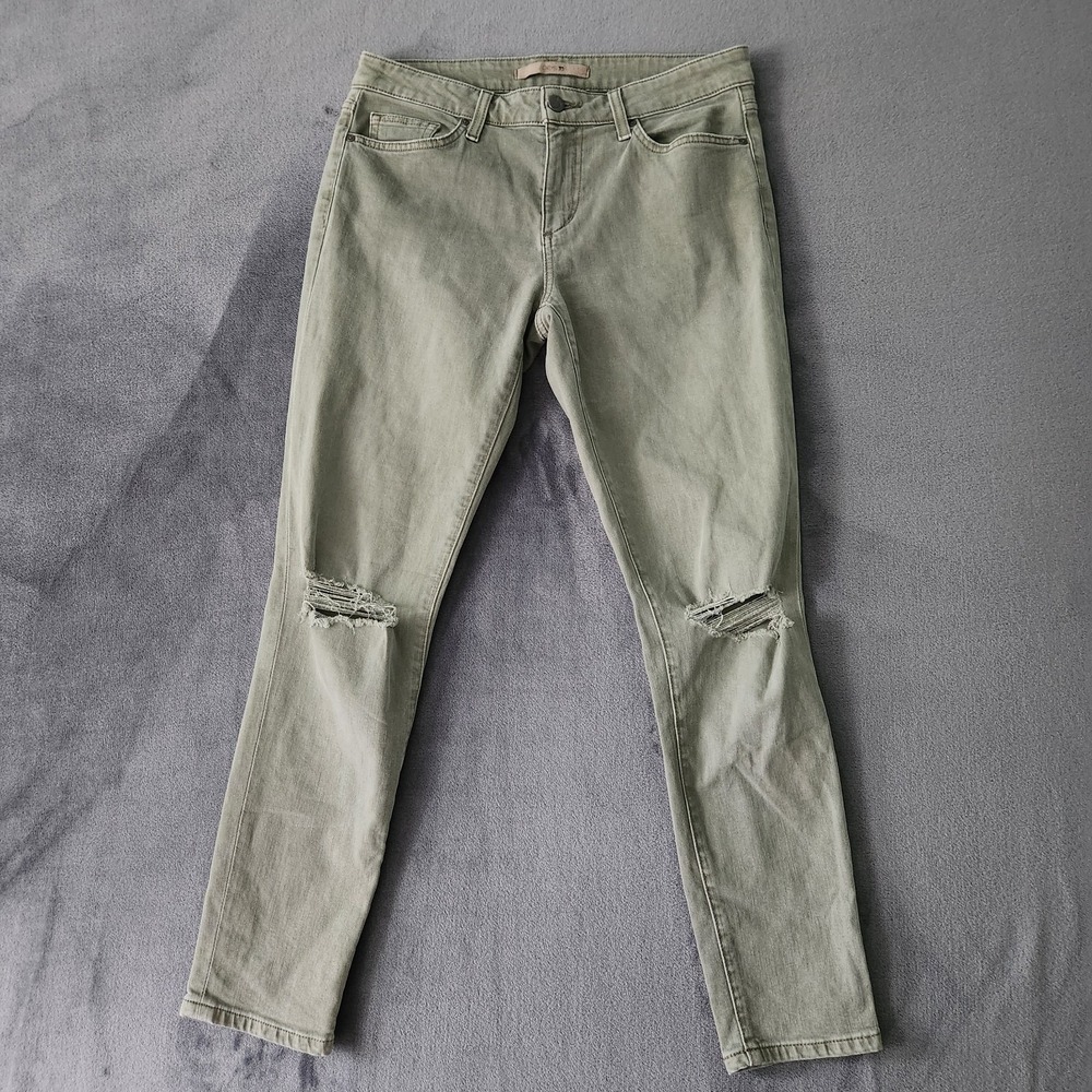 Joe's Jeans Womans Size 29 Distressed Knee Skinny‎ Fit Jeans Green